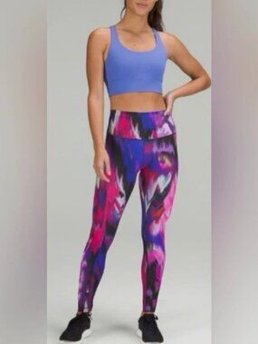 Lululemon Wunder Train High Rise Tights 28” leggings Digital Current Pink 10